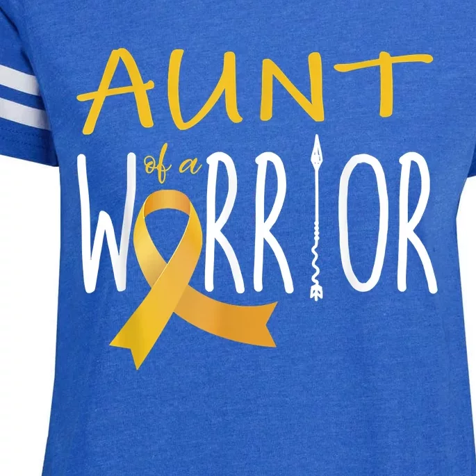 Childhood Cancer Awareness Aunt Of A Warrior Enza Ladies Jersey Football T-Shirt