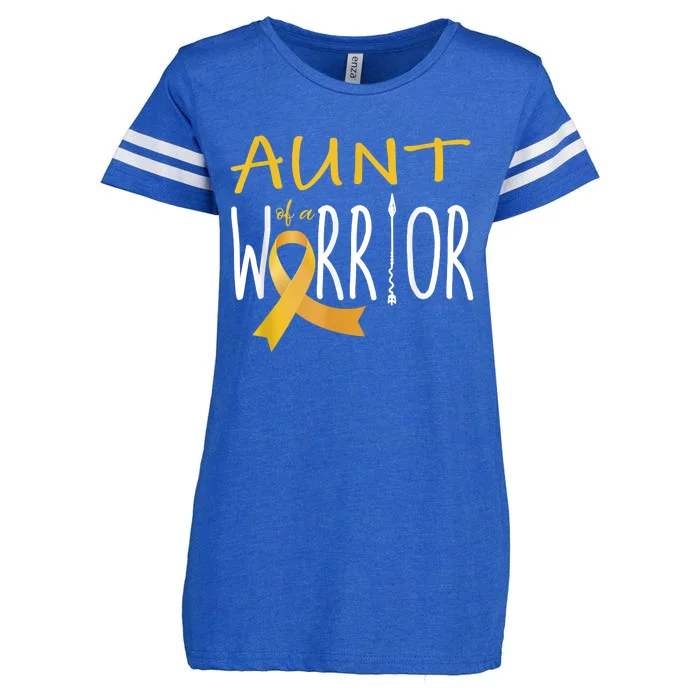 Childhood Cancer Awareness Aunt Of A Warrior Enza Ladies Jersey Football T-Shirt