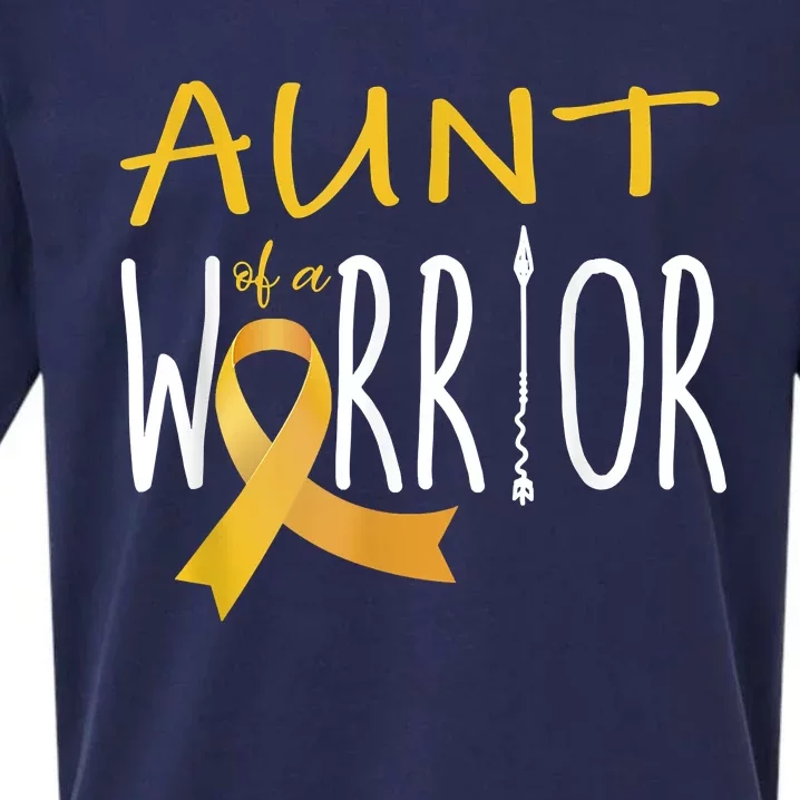 Childhood Cancer Awareness Aunt Of A Warrior Sueded Cloud Jersey T-Shirt