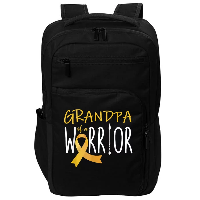 Childhood Cancer Awareness Grandpa Of A Warrior Impact Tech Backpack