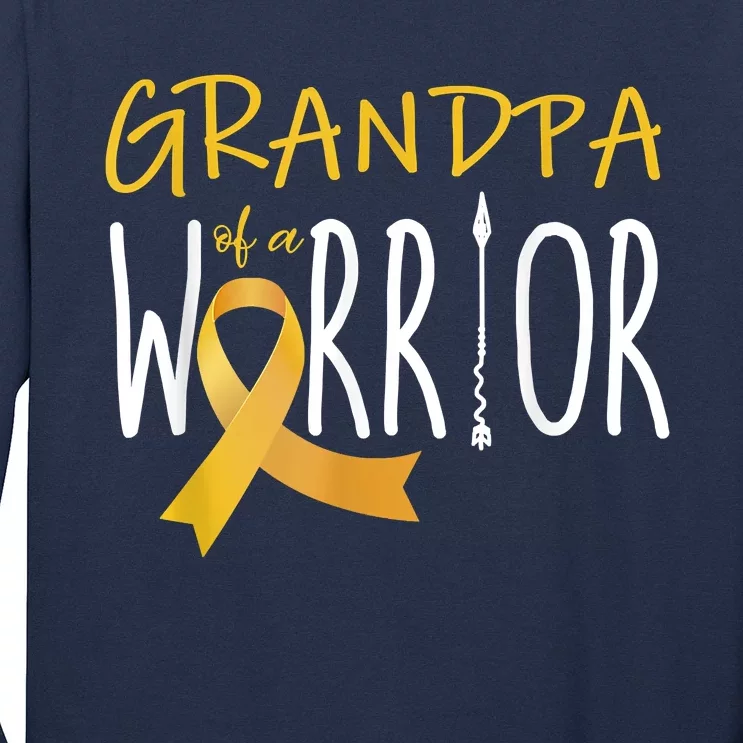 Childhood Cancer Awareness Grandpa Of A Warrior Long Sleeve Shirt