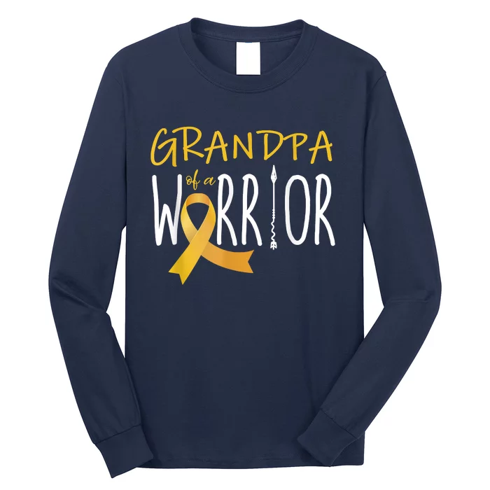 Childhood Cancer Awareness Grandpa Of A Warrior Long Sleeve Shirt