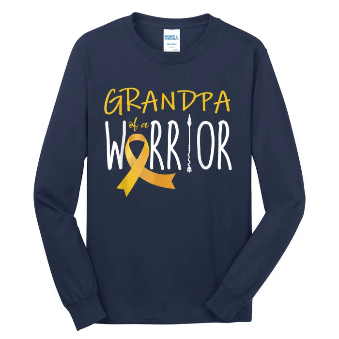 Childhood Cancer Awareness Grandpa Of A Warrior Tall Long Sleeve T-Shirt