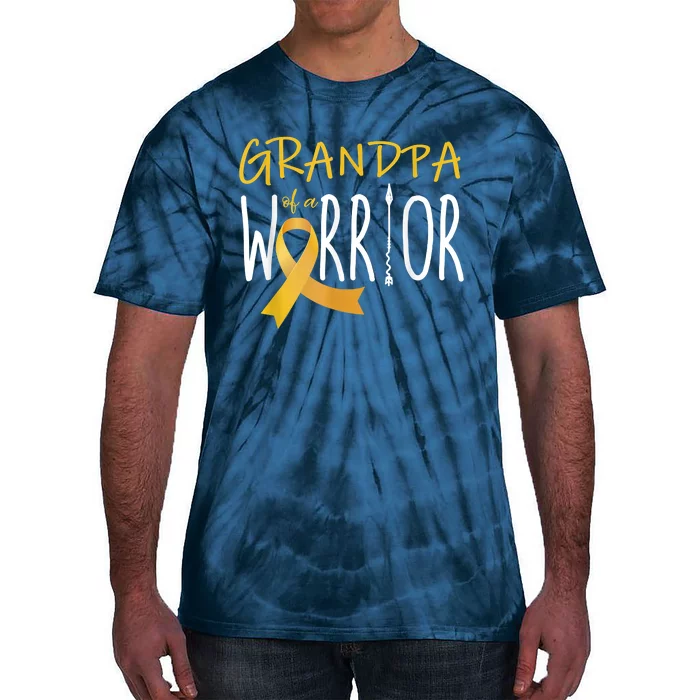 Childhood Cancer Awareness Grandpa Of A Warrior Tie-Dye T-Shirt