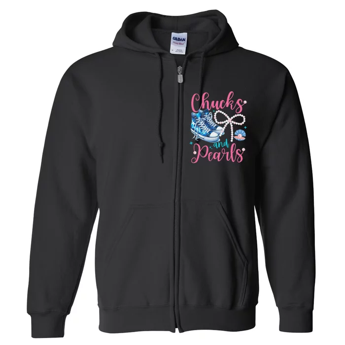 Cute Chucks And Pearls Black History Proud Women Mother Girl Full Zip Hoodie