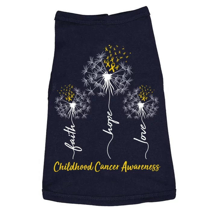 Childhood Cancer Awareness Faith Love Hope Dandelions Yellow Ribbons Doggie Tank