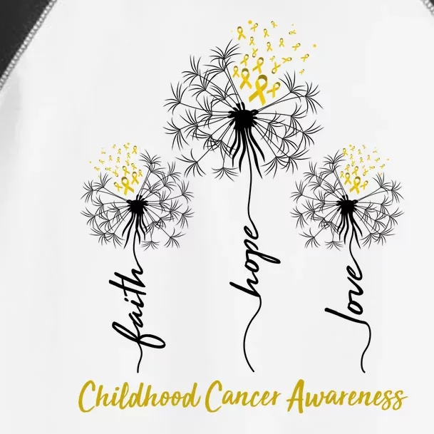 Childhood Cancer Awareness Faith Love Hope Dandelions Yellow Ribbons Toddler Fine Jersey T-Shirt