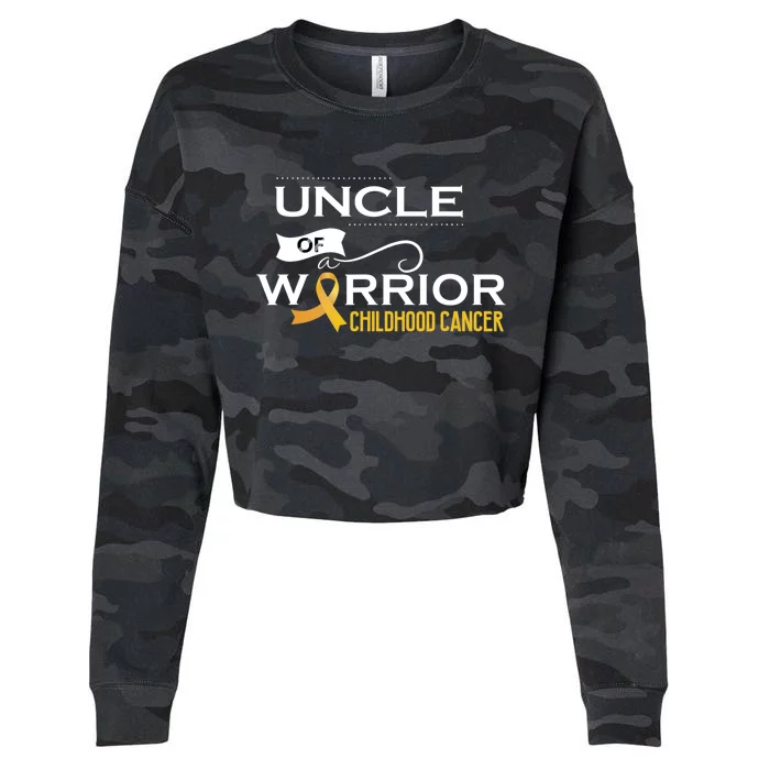 Childhood Cancer Awareness Uncle Of A Warrior Cropped Pullover Crew