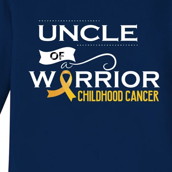 Childhood Cancer Awareness Uncle Of A Warrior Baby Long Sleeve Bodysuit