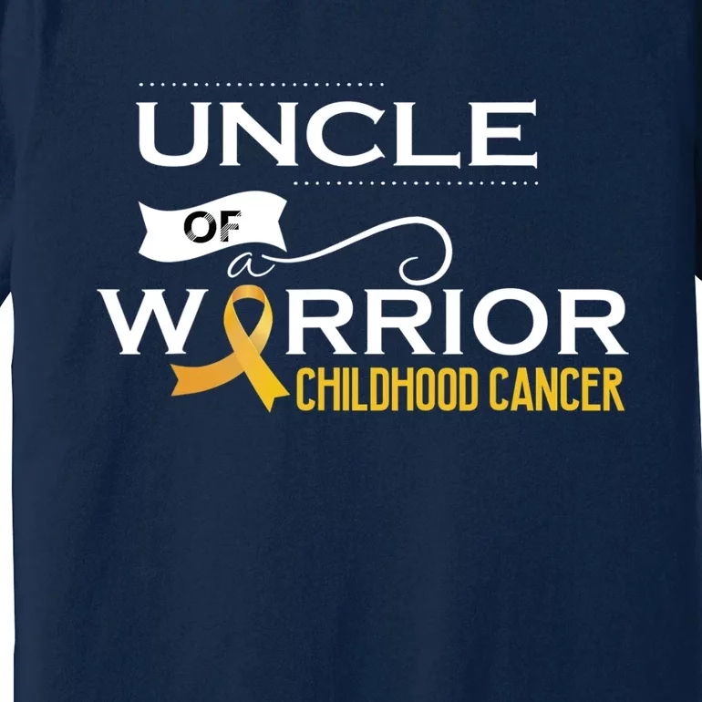 Childhood Cancer Awareness Uncle Of A Warrior Premium T-Shirt