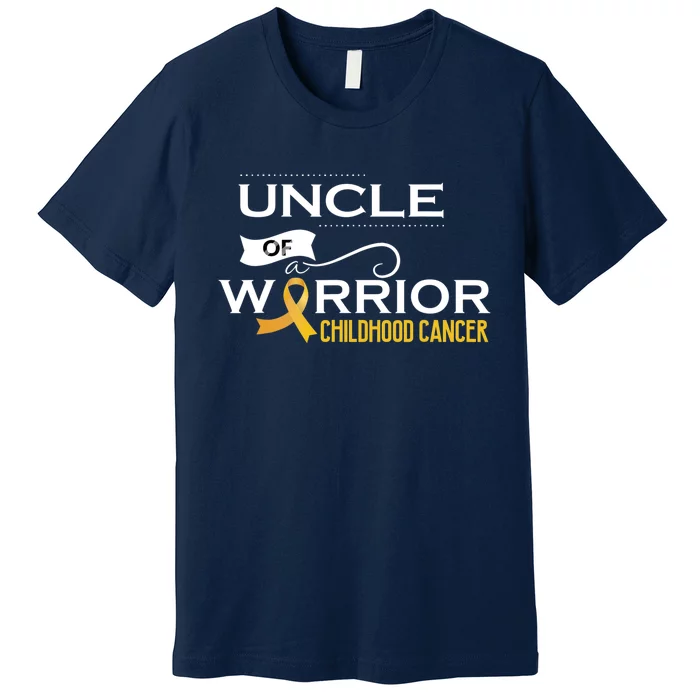 Childhood Cancer Awareness Uncle Of A Warrior Premium T-Shirt