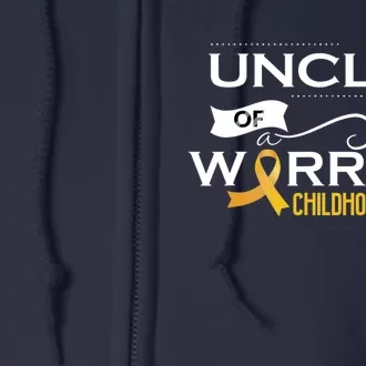 Childhood Cancer Awareness Uncle Of A Warrior Full Zip Hoodie