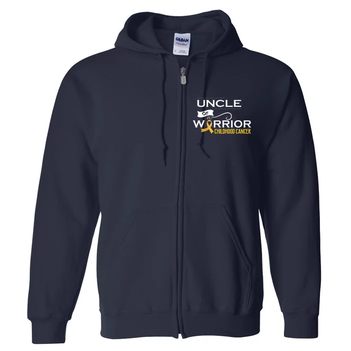 Childhood Cancer Awareness Uncle Of A Warrior Full Zip Hoodie