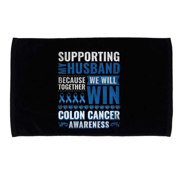 Colon Cancer Awareness Colonoscopy Support Husband Gift Microfiber Hand Towel