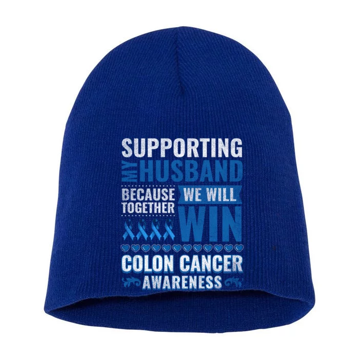 Colon Cancer Awareness Colonoscopy Support Husband Gift Short Acrylic Beanie