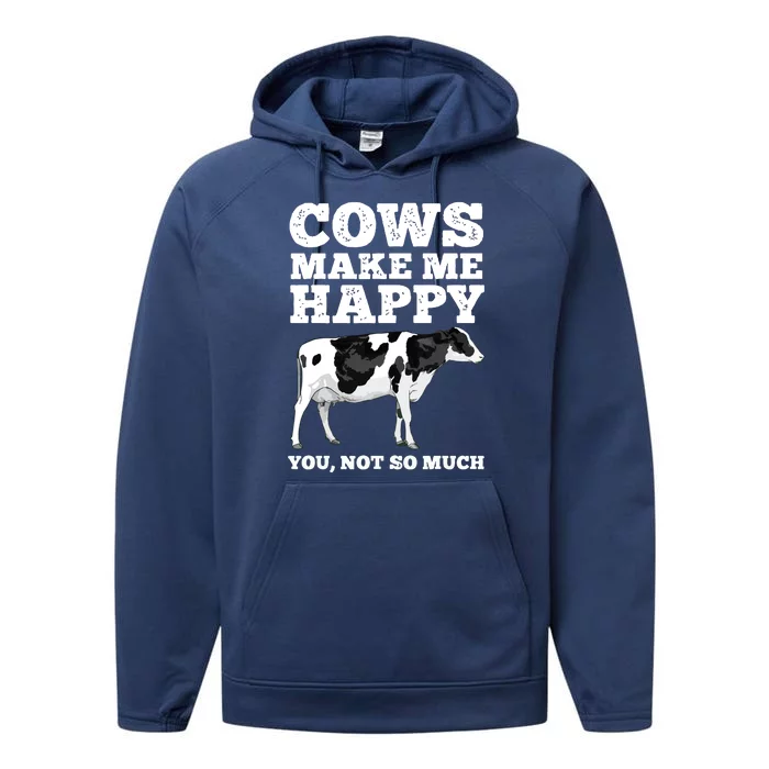 Cool Cow Art For Men Women Cow Farmer Dairy Cows Farm Animal Performance Fleece Hoodie