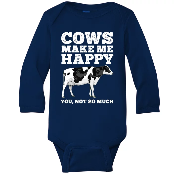 Cool Cow Art For Men Women Cow Farmer Dairy Cows Farm Animal Baby Long Sleeve Bodysuit