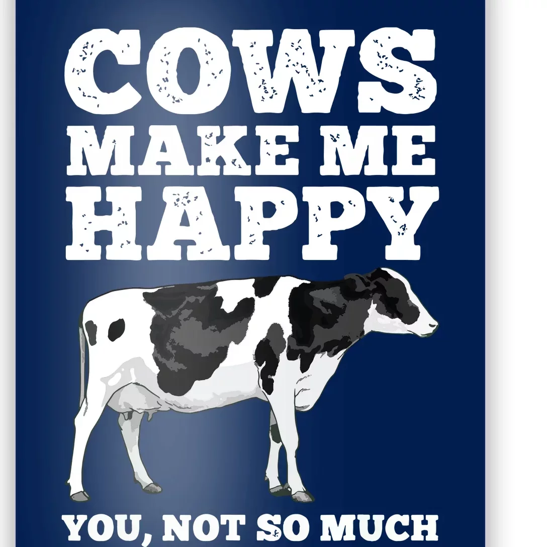 Cool Cow Art For Men Women Cow Farmer Dairy Cows Farm Animal Poster