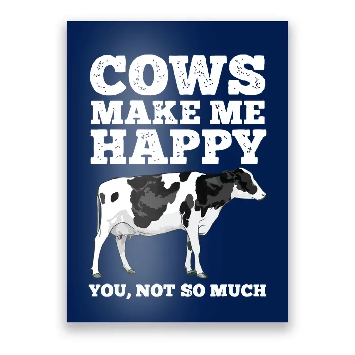 Cool Cow Art For Men Women Cow Farmer Dairy Cows Farm Animal Poster