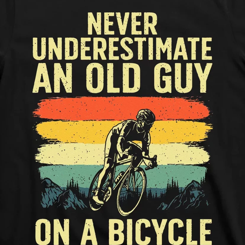 Cool Cycling Art For Men Grandpa Bicycle Riding Cycle Racing T-Shirt