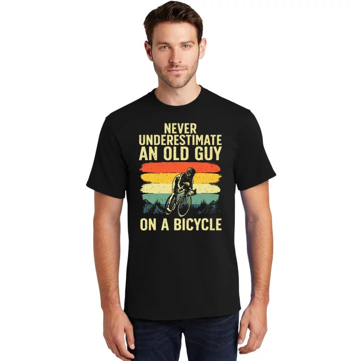 Cool Cycling Art For Men Grandpa Bicycle Riding Cycle Racing Tall T-Shirt