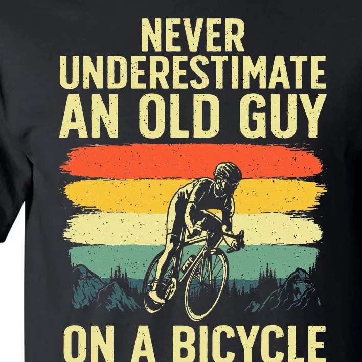 Cool Cycling Art For Men Grandpa Bicycle Riding Cycle Racing Tall T-Shirt