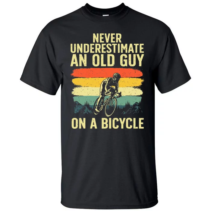 Cool Cycling Art For Men Grandpa Bicycle Riding Cycle Racing Tall T-Shirt