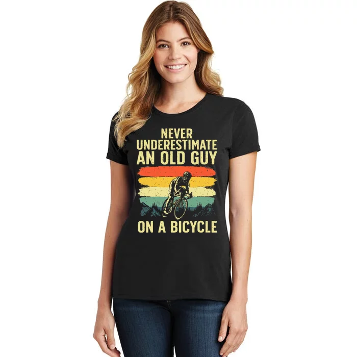 Cool Cycling Art For Men Grandpa Bicycle Riding Cycle Racing Women's T-Shirt