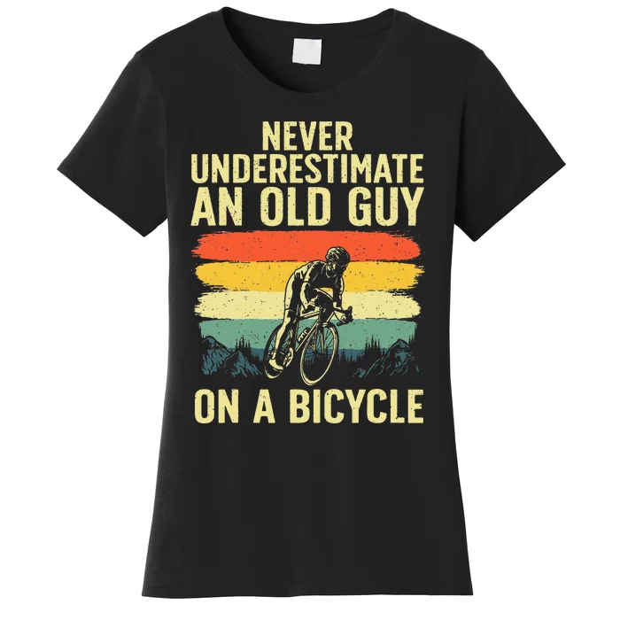 Cool Cycling Art For Men Grandpa Bicycle Riding Cycle Racing Women's T-Shirt