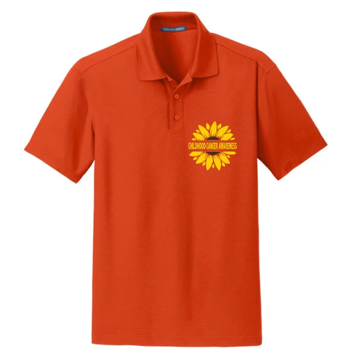 Childhood Cancer Awareness Sunflower Dry Zone Grid Performance Polo