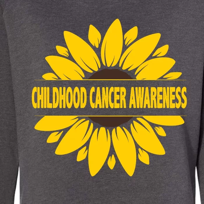 Childhood Cancer Awareness Sunflower Womens California Wash Sweatshirt