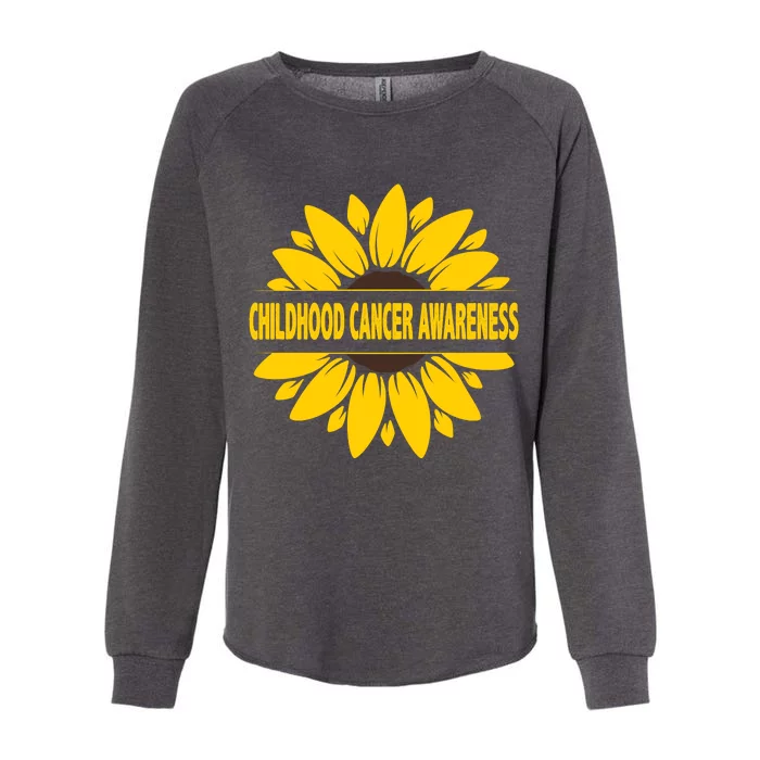 Childhood Cancer Awareness Sunflower Womens California Wash Sweatshirt