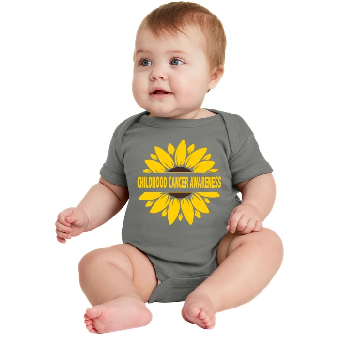 Childhood Cancer Awareness Sunflower Baby Bodysuit