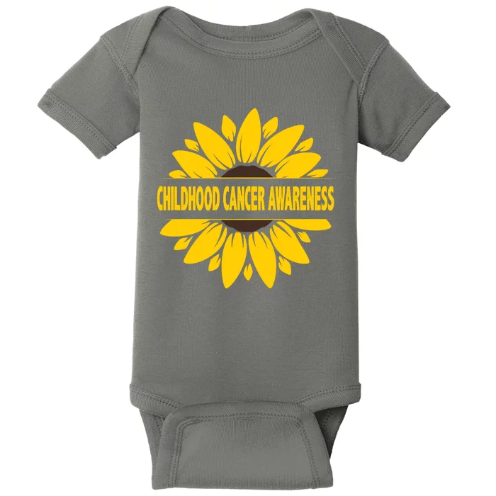 Childhood Cancer Awareness Sunflower Baby Bodysuit