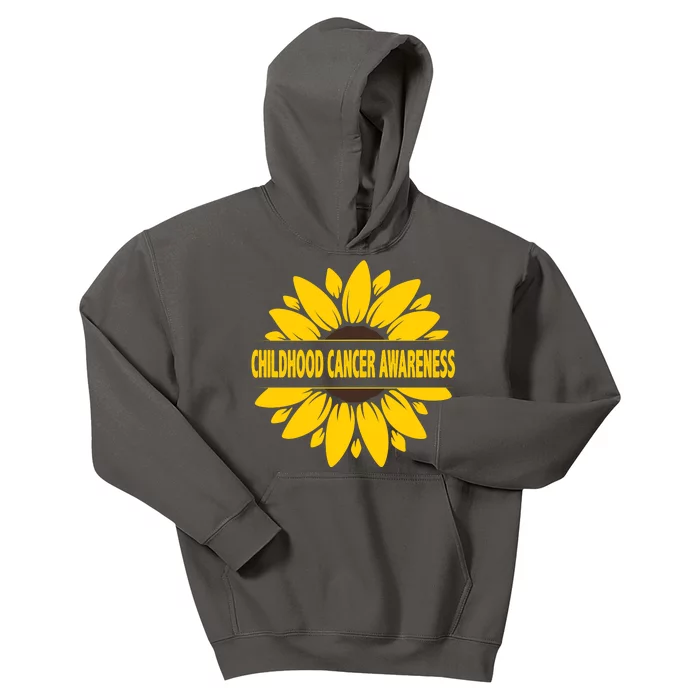 Childhood Cancer Awareness Sunflower Kids Hoodie