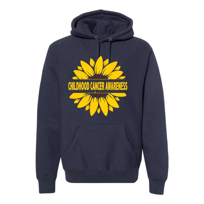 Childhood Cancer Awareness Sunflower Premium Hoodie