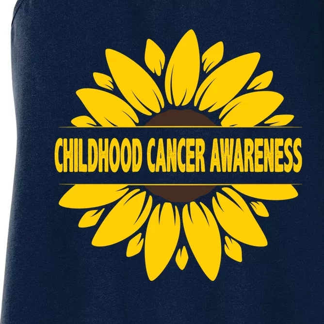 Childhood Cancer Awareness Sunflower Women's Racerback Tank