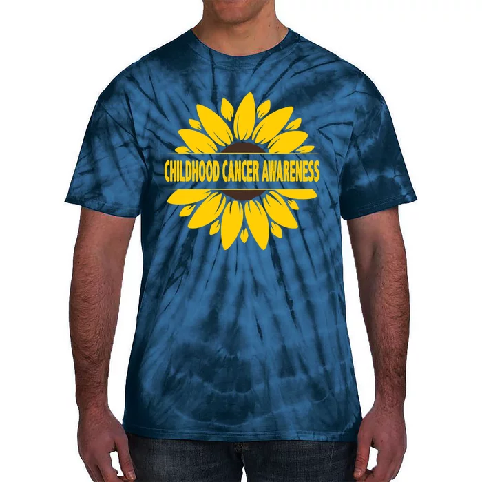 Childhood Cancer Awareness Sunflower Tie-Dye T-Shirt