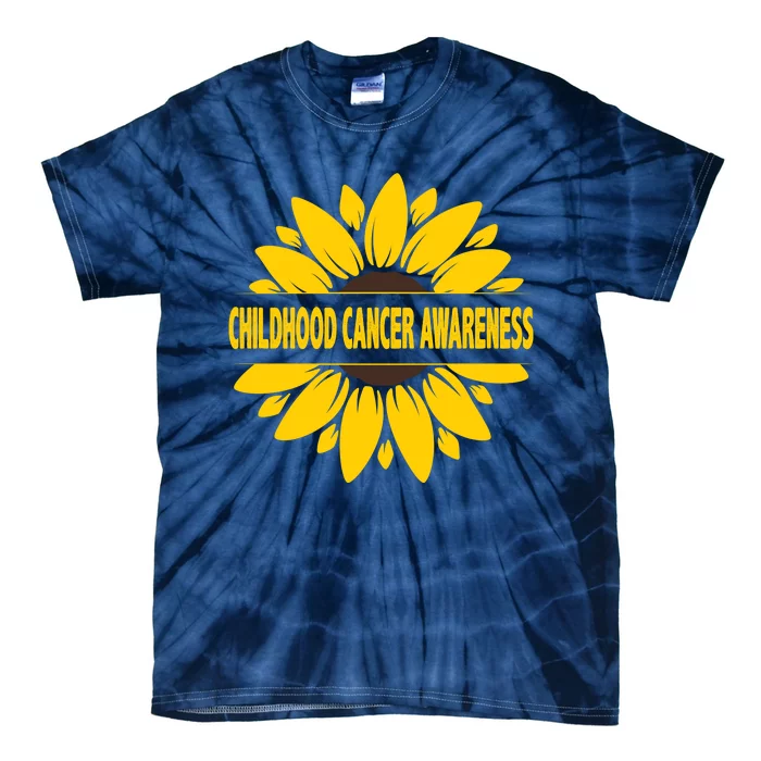 Childhood Cancer Awareness Sunflower Tie-Dye T-Shirt