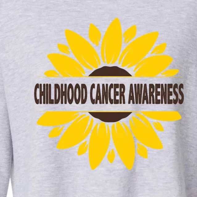 Childhood Cancer Awareness Sunflower Cropped Pullover Crew