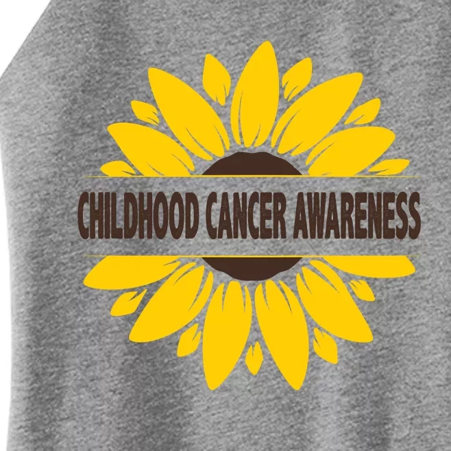 Childhood Cancer Awareness Sunflower Women’s Perfect Tri Rocker Tank