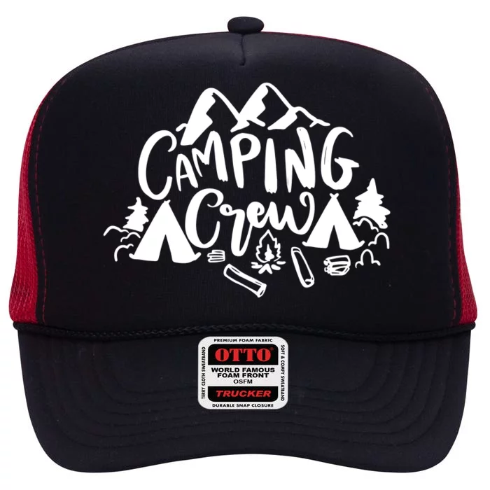 Camping Crew Adventure Mountain High Crown Mesh Trucker Hat