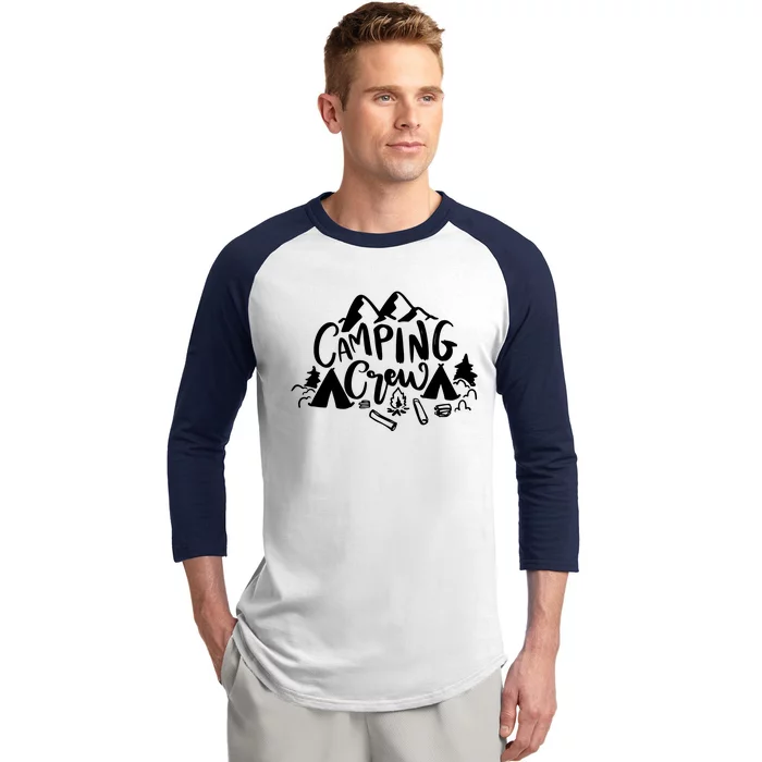 Camping Crew Adventure Mountain Baseball Sleeve Shirt