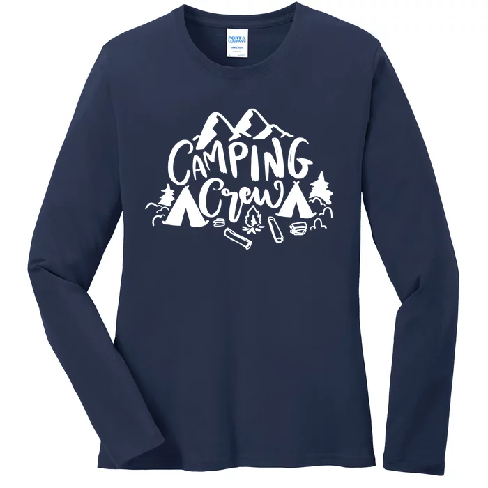 Camping Crew Adventure Mountain Ladies Long Sleeve Shirt