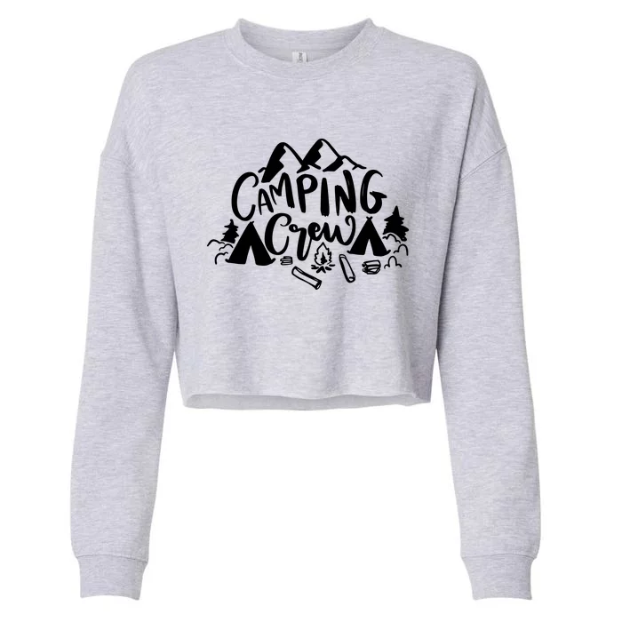 Camping Crew Adventure Mountain Cropped Pullover Crew