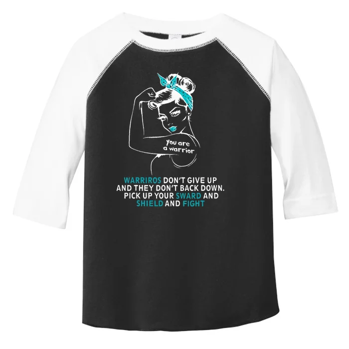 Cervical cancer awareness wo teal ribbon gift Toddler Fine Jersey T-Shirt