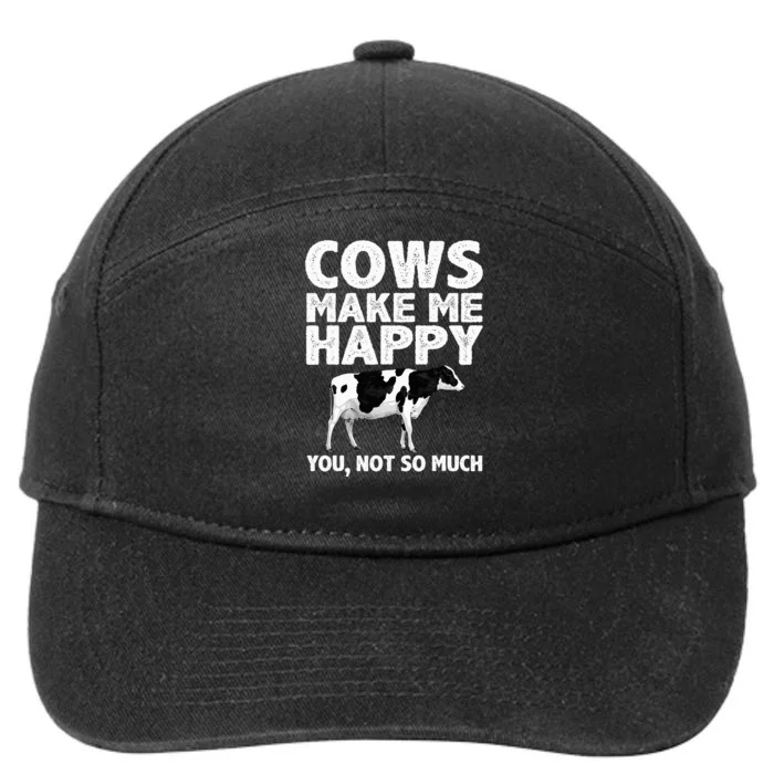 Cool Cow Art For  Cow Farmer Dairy Cows Farm Animal 7-Panel Snapback Hat