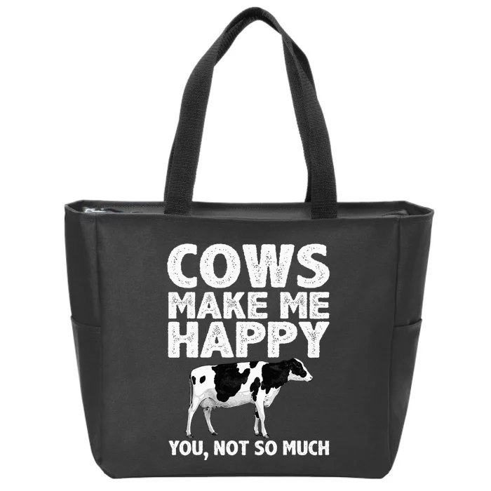 Cool Cow Art For  Cow Farmer Dairy Cows Farm Animal Zip Tote Bag