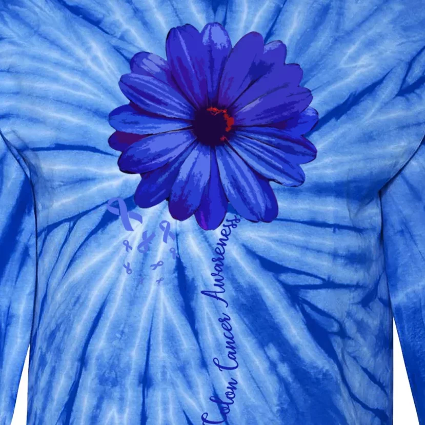 Colon Cancer Awareness Family Funny Gift Survivor Pretty Gift Tie-Dye Long Sleeve Shirt