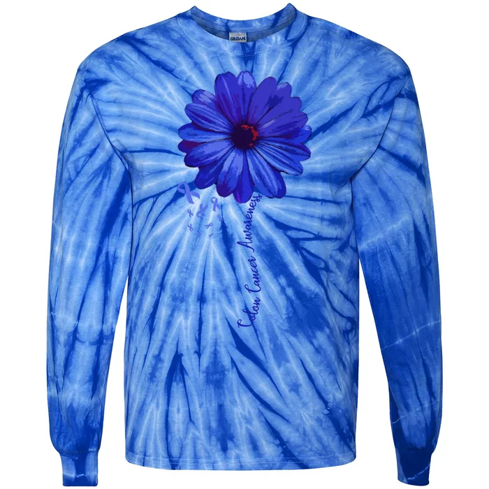 Colon Cancer Awareness Family Funny Gift Survivor Pretty Gift Tie-Dye Long Sleeve Shirt